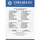 Chelsea V Tottenham Hotpsur 2016 Team Sheet