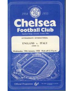 AtChelsea England V Italy U23 programme 19/01/1955
