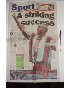 The Birmingham Post Sport newspaper of 20/05/2000, covering 2000 F.A. Cup final Aston Villa v Chelsea