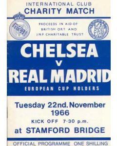Chelsea V Real Madrid official programme 22/11/1966