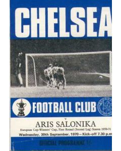Chelsea v Aris Salonika official programme 30/09/1970