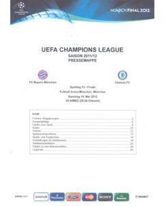 2012 Champions League Final Chelsea v Bayern Munich Official Press Kit without a folder in German 19/05/2012