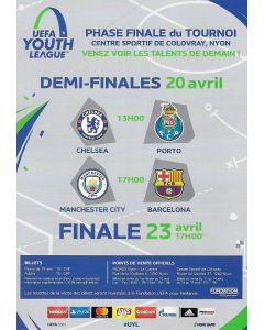2018 UEFA Youth League Final Badge Flyer - Chelsea v Porto - Manchester City v Barcelona