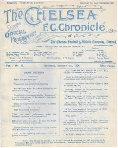Chelsea v Blackpool 6/1/1906 First Ever Season Official Programme