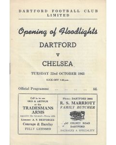 Dartford v Chelsea 22/10/1963 Official Programme