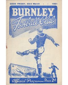 Burnley v Chelsea 23/3/1951 Official Programme
