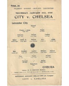 Leicester City v Chelsea 10/01/1946 FAC Rare Programme