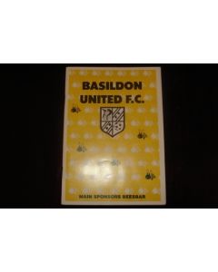 Basildon United vChelsea official programme 14/11/1995 F.A. Youth Challenge Cup