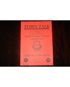 Whitstable Town U18 vChelsea Youth XI official programme 19/02/1992