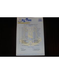 Everton v Chelsea official teamsheet 27/07/1997 The Umbro International Tournament at Everton