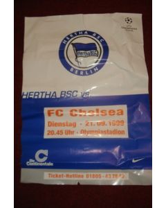 Hertha Berlin v Chelsea poster 21/09/1999 Champions League, reduced price