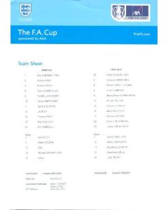 Arsenal v Chelsea official colour printed teamsheet 04/05/2002 FA Cup Final match, played in Cardiff