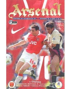 Arsenal v Chelsea official programme 04/09/1996 Carling Premiership