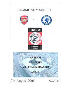 2005 Community Shield Arsenal v Chelsea unofficial programme 07/08/2005