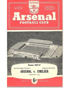 Arsenal vChelsea official programme 08/03/1958