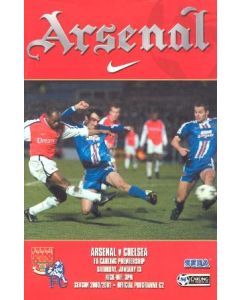 Arsenal vChelsea official programme 13/01/2001 Premier League
