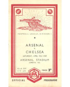 Arsenal vChelsea official programme 23/04/1949