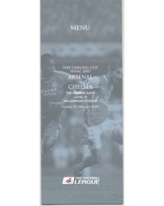 2007 Arsenal v Chelsea Carling Cup Final 2007 Menu 25/02/2007