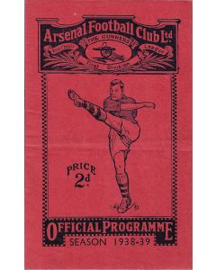 1939 Arsenal v Chelsea Football Programme