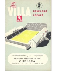 Aston Villa v Chelsea official programme 06/02/1954