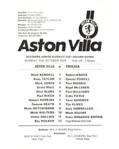 Aston Villa vChelsea official programme 15/10/1979