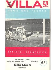 Aston Villa vChelsea official programme 17/09/1966