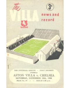 Aston Villa vChelsea official programme 18/11/1950