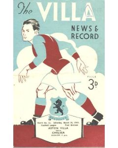 Aston Villa vChelsea official programme 26/03/1949