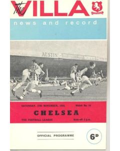 Aston Villa vChelsea official programme 27/11/1965