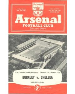 At Arsenal - Burnley vChelsea official programme 13/02/1956