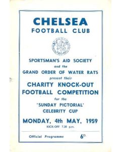 AtChelsea Charity Knock-out Football Competition for the Sunday Pictorial Celebrity Cup official programme 04/05/1959