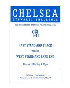 Chelsea East Stand and Track v West Stand and Shed End official programme of an unknown season Stewards Challenge