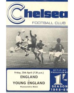 AtChelsea England v Young England official programme 25/04/1969