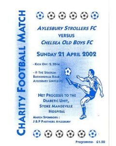 Aylesbury Strollers vChelsea Old Boys official programme 21/04/2002