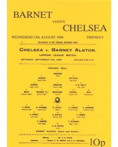 Barnet vChelsea official programme 15/08/1984