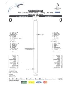 Barcelona v Chelsea Half Time Report 07/03/2006 Champions League