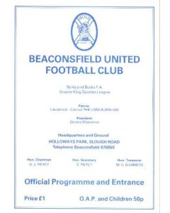 Beaconsfield United vChelsea official programme 1989-1990