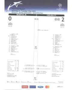 Besiktas v Chelsea Full Time Report 09/12/2003 Champions League