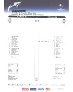 Besiktas v Chelsea Half Time Report 09/12/2003 Champions League