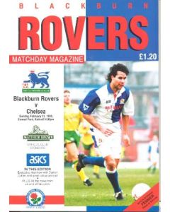 Blackburn Rovers vChelsea official programme 21/02/1993 Premier League