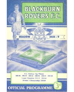 Blackburn Rovers vChelsea official programme 25/12/1958