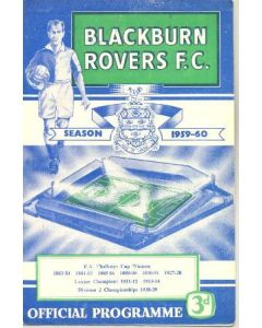 Blackburn Rovers vChelsea official programme 30/03/1960