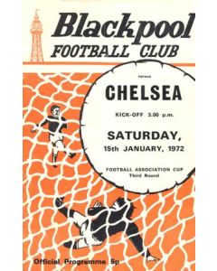 Blackpool v Chelsea official programme 15/01/1972