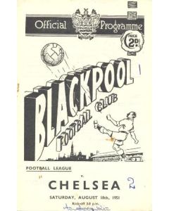 Blackpool vChelsea official programme 18/08/1951