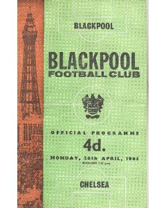 Blackpool vChelsea official programme 26/04/1965