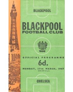 Blackpool vChelsea official programme 27/03/1967