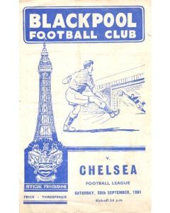 Blackpool v Chelsea official programme 30/09/1961