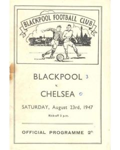Blckpool vChelsea official programme 23/08/1947