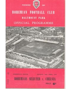 Bohemians Selected v Chelsea official programme 26/04/1954 Very Rare!