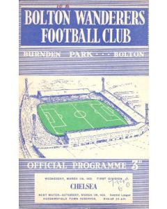 Bolton Wanderers vChelsea official programme 04/03/1959,
